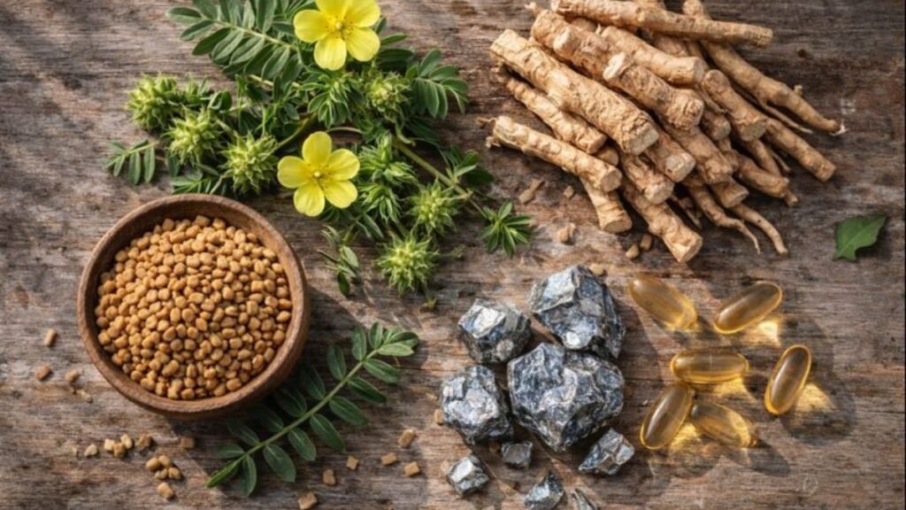 Cápsulas de suplemento alimentar em imagem ilustrativa