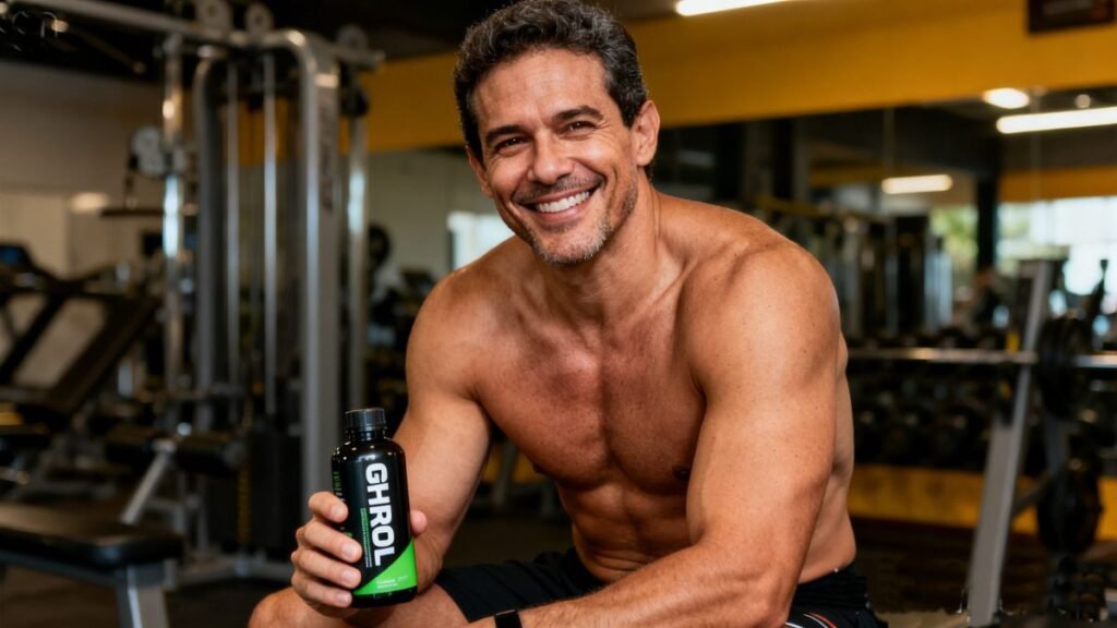 Homem satisfeito com resultados após 12 semanas