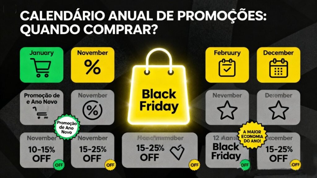 Calendário anual mostrando melhores épocas para comprar Ghdrol com promoções especiais
