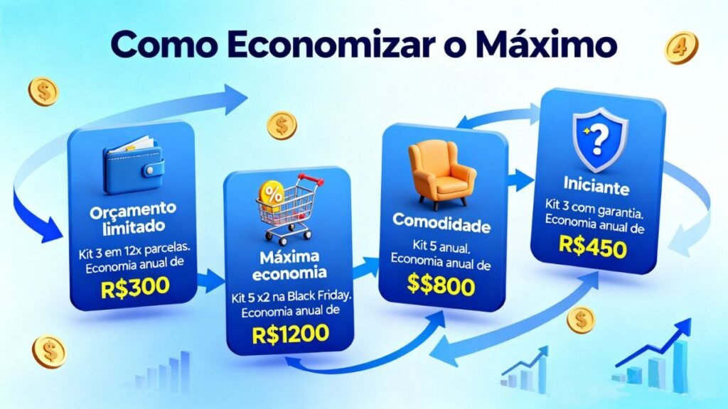 Guia rápido visual mostrando estratégias personalizadas para economizar máximo na compra de Ghdrol