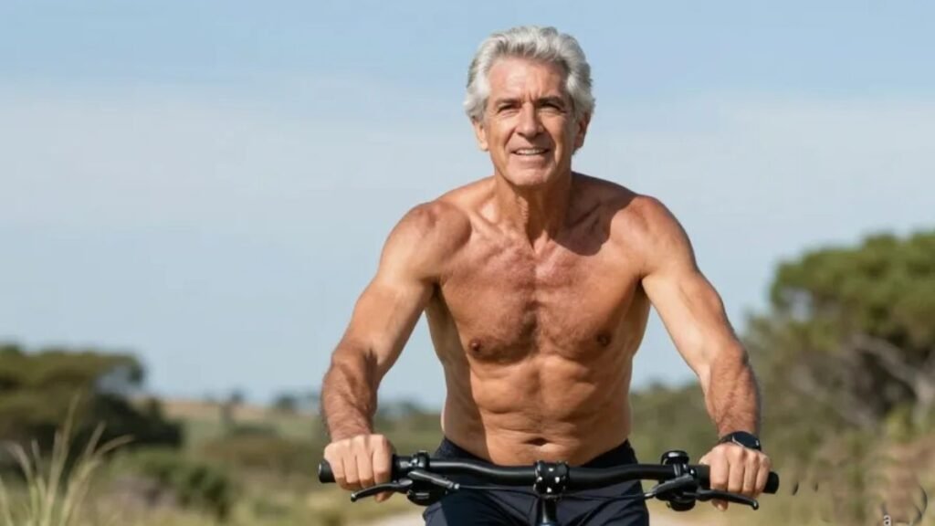 Homem acima de 50 anos ativo e saudável mantendo vitalidade com suplementação de testosterona