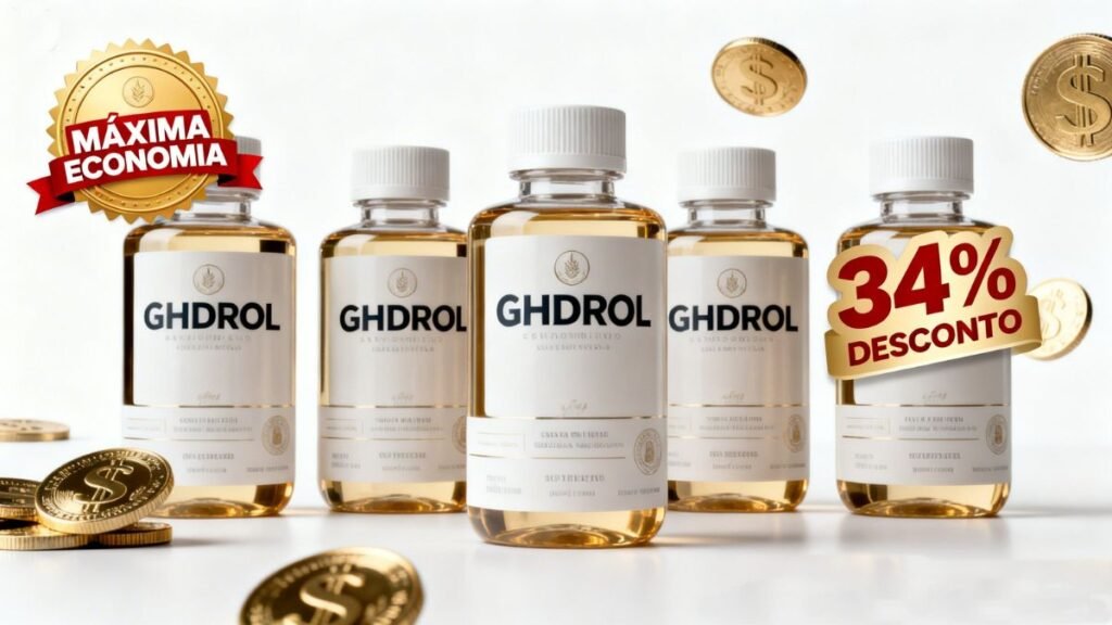 Kit de 5 frascos do Ghdrol com máxima economia e desconto de 34% economizando R$ 338