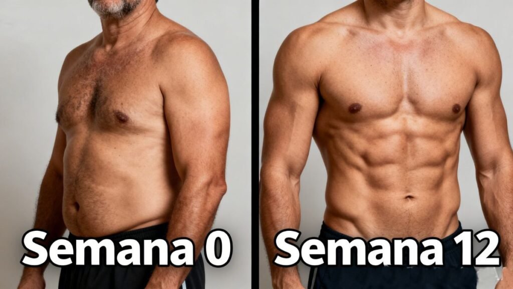 Transformação realista de iniciante após 12 semanas (90 dias) usando Ghdrol corretamente com treino e dieta
