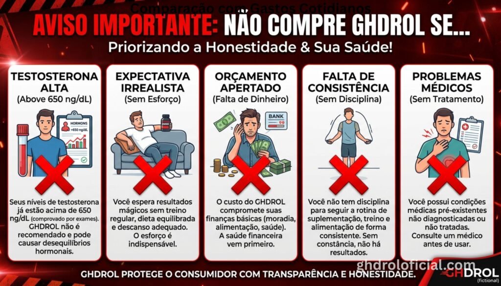 Infográfico mostrando situações honestas em que Ghdrol não vale a pena investir
